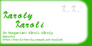 karoly karoli business card